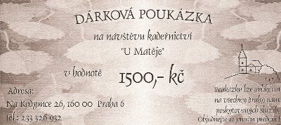Dárková poukázka 1500 Kč